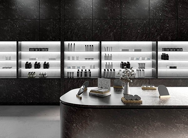 LUXURY Series Nebula Black: Planchas de Solid Surface Krion® 